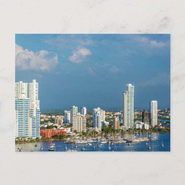 Yachten und moderne Cartagena Postkarte (Vorderseite)