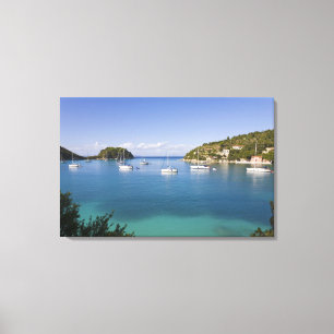 Yachten vor Anker, Lakka, Paxos, Griechenland Leinwanddruck
