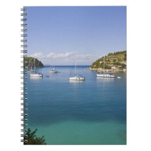 Yachten vor Anker, Lakka, Paxos, Griechenland Notizblock