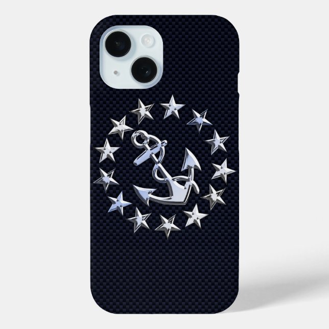 Yachtflagge Nautical Chrome auf Carbon Fibre Print Case-Mate iPhone Hülle (Rückseite)