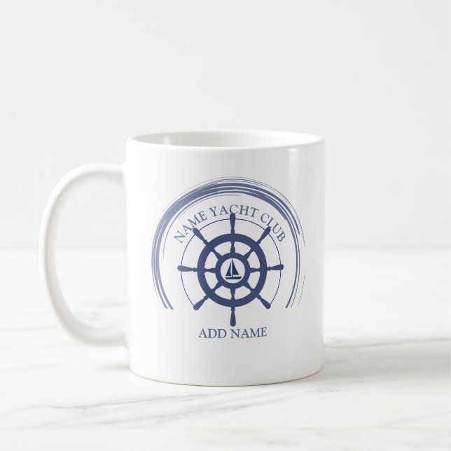 Yachthafen Blue Nautic Anchor Name Kaffeetasse (Links)