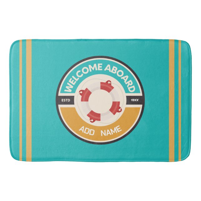 Yachthafen der Blue Marine Nautical Anchor Badematte (Vorderseite)