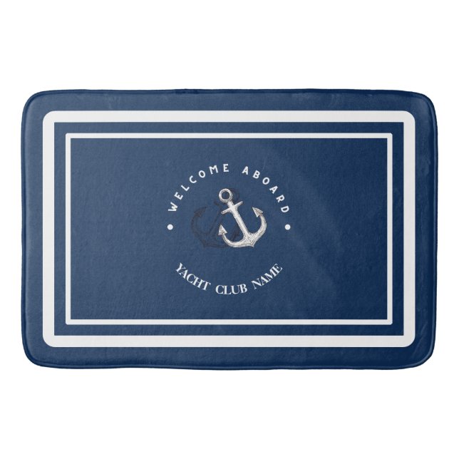 Yachthafen der Blue Navy Anchor Badematte (Vorderseite)