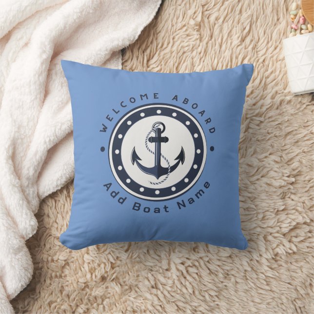 Yachthafen der Blue Navy Anchor Kissen (Decke)