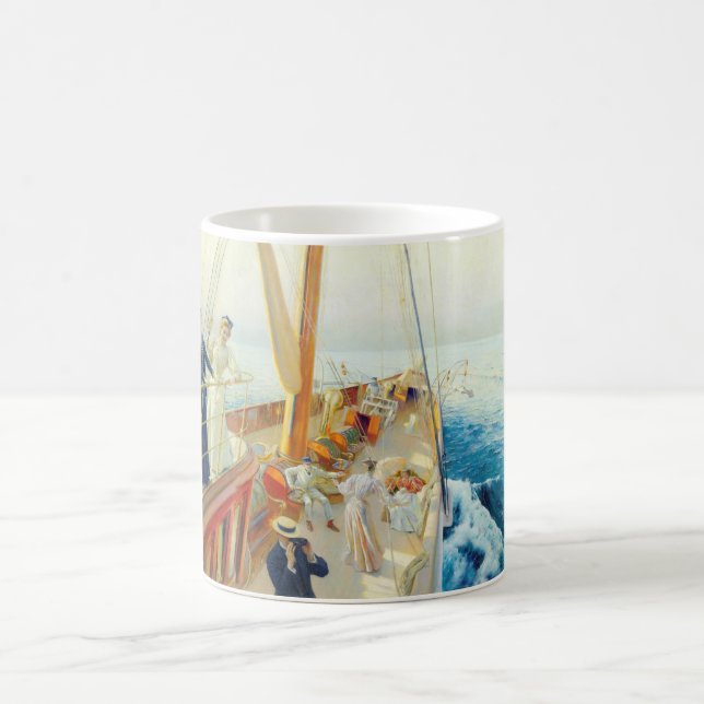 Yachting im Mittelmeer (von J.L. Stewart) Kaffeetasse (Mittel)