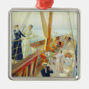 Yachting im Mittelmeer (von J.L. Stewart) Ornament Aus Metall