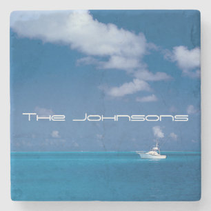 Yachting in Blue Steinuntersetzer