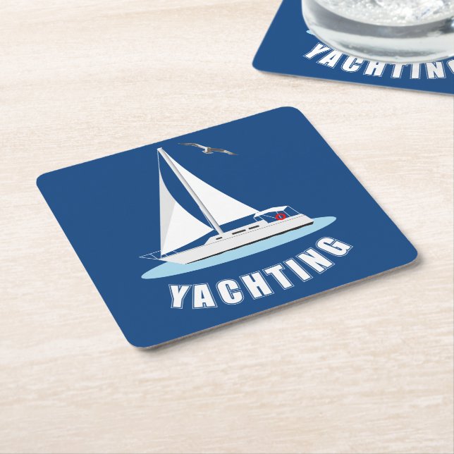 Yachting Rechteckiger Pappuntersetzer (angewinkelt)