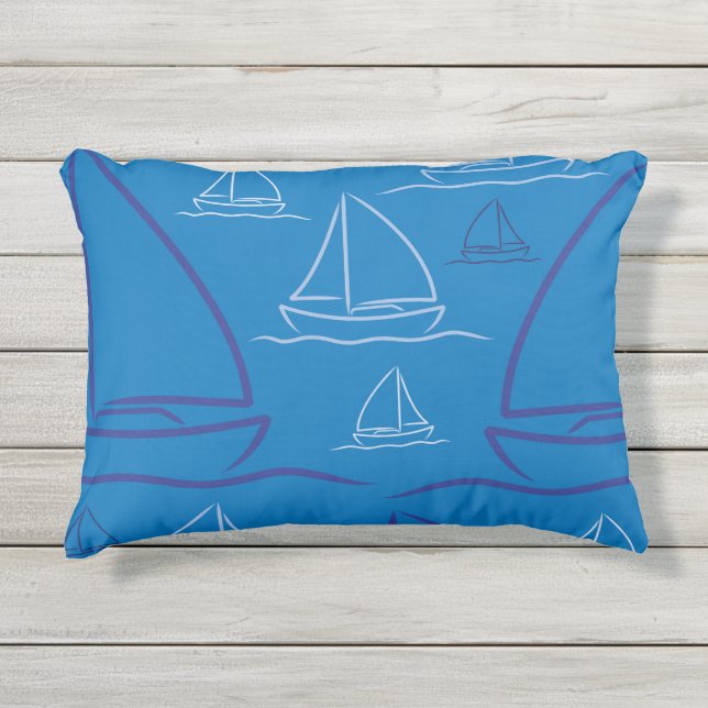 Yachtmuster Kissen Für Draußen (Vorderseite)