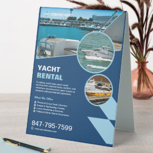 Yachtvermietung Tischtenniszeichen Tischaufsteller