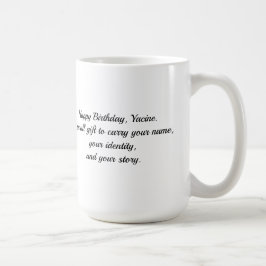 Yacine – Arabic Kufi Calligraphy Birthday Mug Kaffeetasse