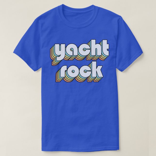Yacth Rock Retro Rainbow Typografie verblasster St T-Shirt (Design vorne)