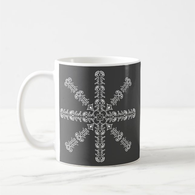Yada. Yada. Blah. Blah. Blah. Verborgene Wörter Kaffeetasse (Links)