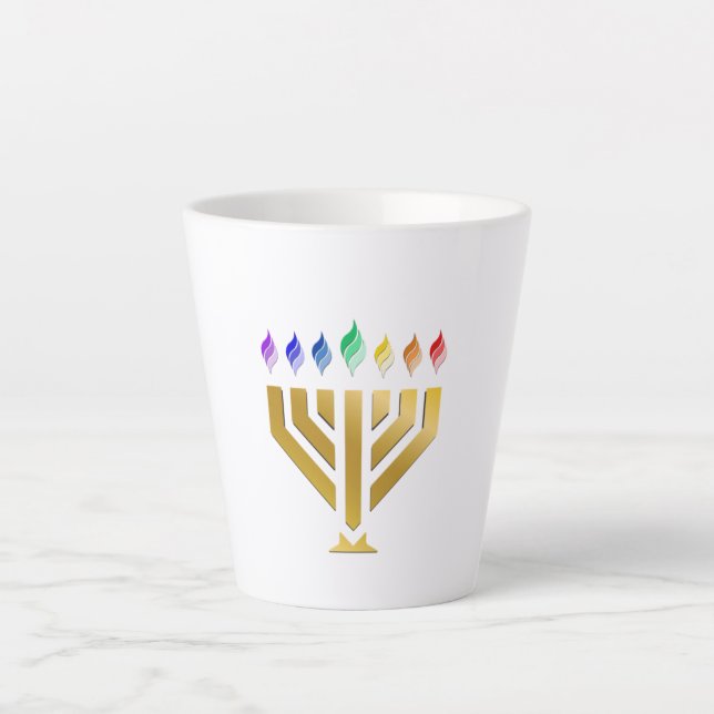 Yada Yahowah Menorah Latte Tasse (Vorderseite)