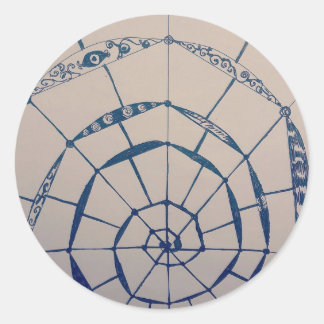 yaei Spinnennetze Kunst  Runder Aufkleber