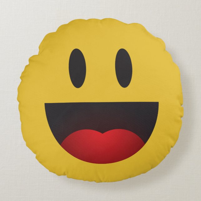 yah emoji rundes kissen (Vorderseite)
