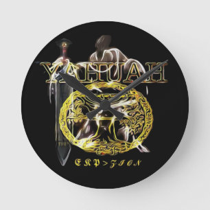 Yahuah-Name über allen Namen 03 Royal Runde Wanduhr