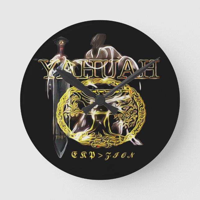 Yahuah-Name über allen Namen 03 Royal Runde Wanduhr (Vorderseite)