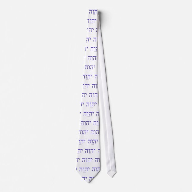 Yahweh (auf Hebräer) blaue Beschriftungs-Krawatte Krawatte (Vorderseite)