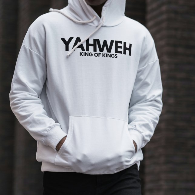 "YAHWEH" Croix blanc Sweat - shirt à capuche minim (Créateur téléchargé)