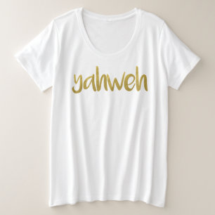 YAHWEH Gold Lettering Hébreu Nom De Dieu T-Chemise