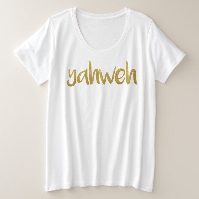 YAHWEH Gold Lettering Hébreu Nom De Dieu T-Chemise (Design devant)