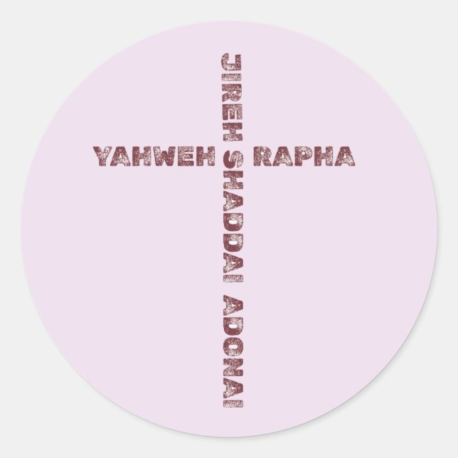 Yahweh Rapha Jireh Christian Runder Aufkleber (Vorderseite)