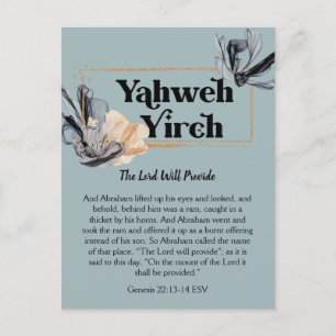 Yahweh Yireh   Namen Gottes Gottesfürchtige Schrif Postkarte