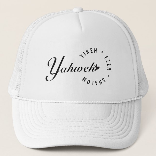 Yahweh Yireh Shalom Ezer Names of God Christian Do Truckerkappe (Vorderseite)