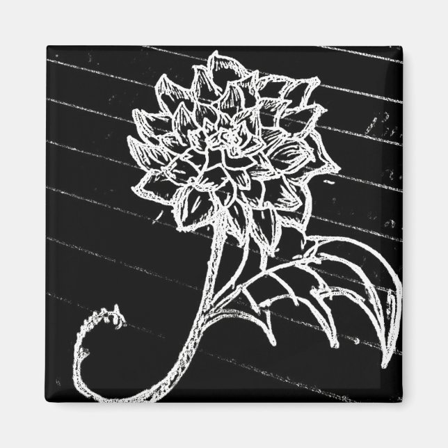 Yaie Black Rose Blume Goth Magnet (Vorne)