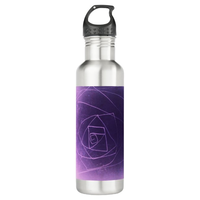 Yaie lila abstrakte Kunst spirituelle Farbe Edelstahlflasche (Vorderseite)