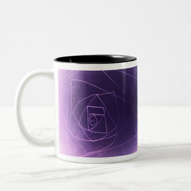 Yaie lila abstrakte Kunst spirituelle Farbe Zweifarbige Tasse (Links)