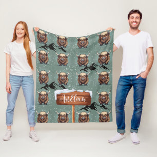 Yak Black Mountain Druck Fleecedecke