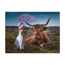 YAK-MÄDCHEN SCHIRM LUSTIG POSTCROSSING