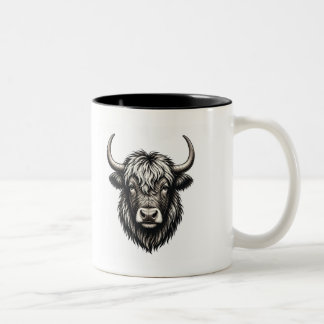 Yak Mug – Einzigartige minimalistische Yak-Design- Zweifarbige Tasse