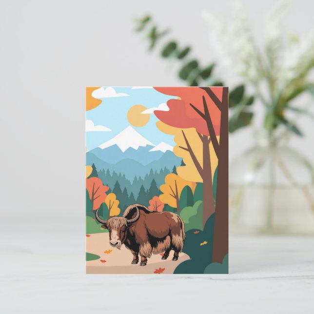 Yak Postkarte (Stehend Vorderseite)