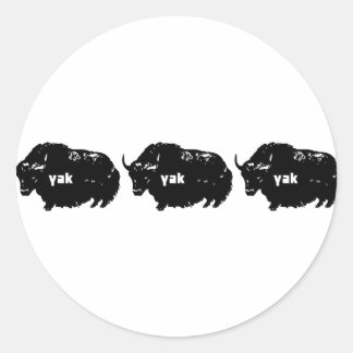 Yak Yak Yak Runder Aufkleber
