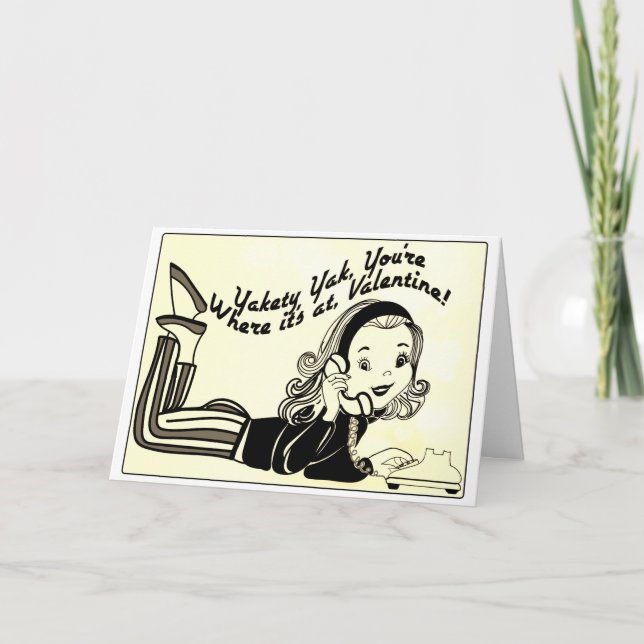 Yakety Yak Vintag Valentine Karte (Vorderseite)