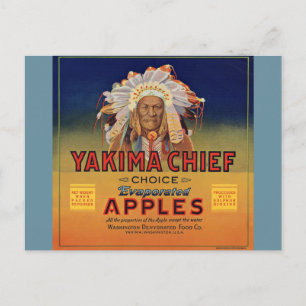 Yakima-Äpfelschild mit dem höchsten Verdunstungsze Postkarte