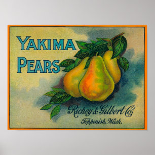 Yakima Birnen-Kiste LabelToppenish, WA Poster