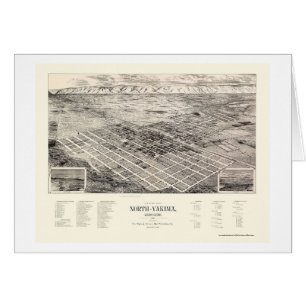 Yakima du nord, carte panoramique de WA - 1889