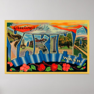 Yakima, Washington - Große Briefmarkenszenen Poster