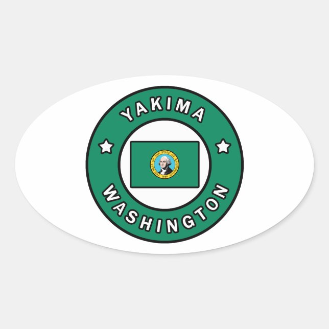 Yakima Washington Ovaler Aufkleber (Vorderseite)