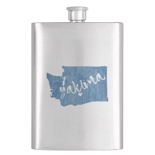 Yakima Washington Wood Grain Flachmann