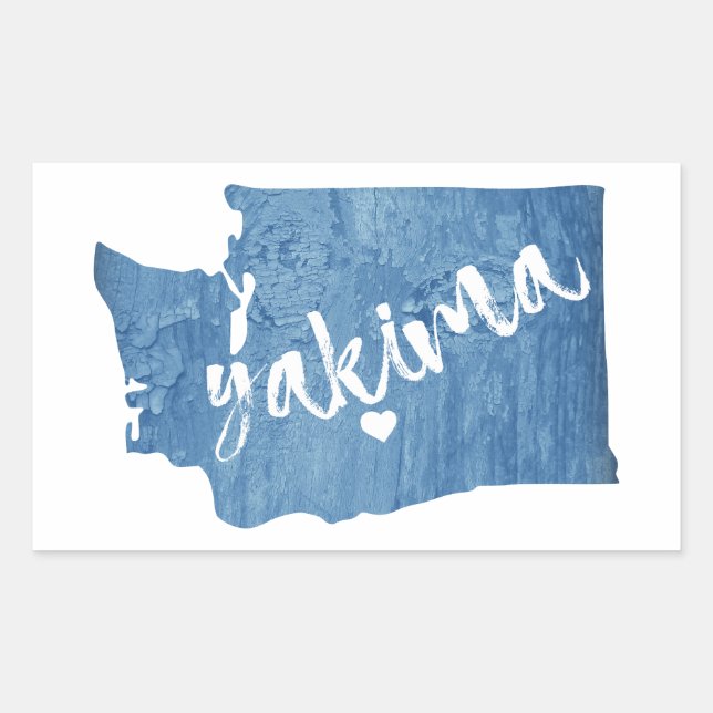 Yakima Washington Wood Grain Rechteckiger Aufkleber (Vorderseite)