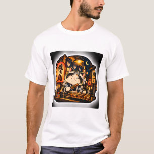 Yakitori-Alley-Katze-T-Shirt Japanische Nachtstr T-Shirt