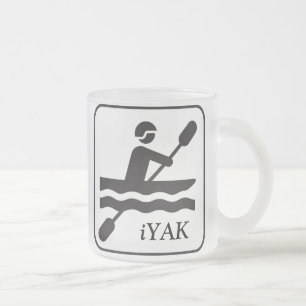 YAKity YAK iYAK BAK, Kayak Mug en Verre Dépoli