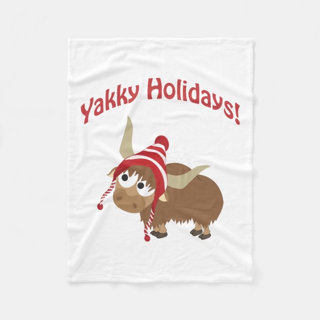 Yakky Urlaub! Winter Yak Fleecedecke (Vorderseite)