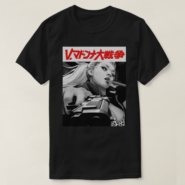 Yakuza Japanese Cyberpunk Girl Damwave Urban Sty T-Shirt (Design vorne)
