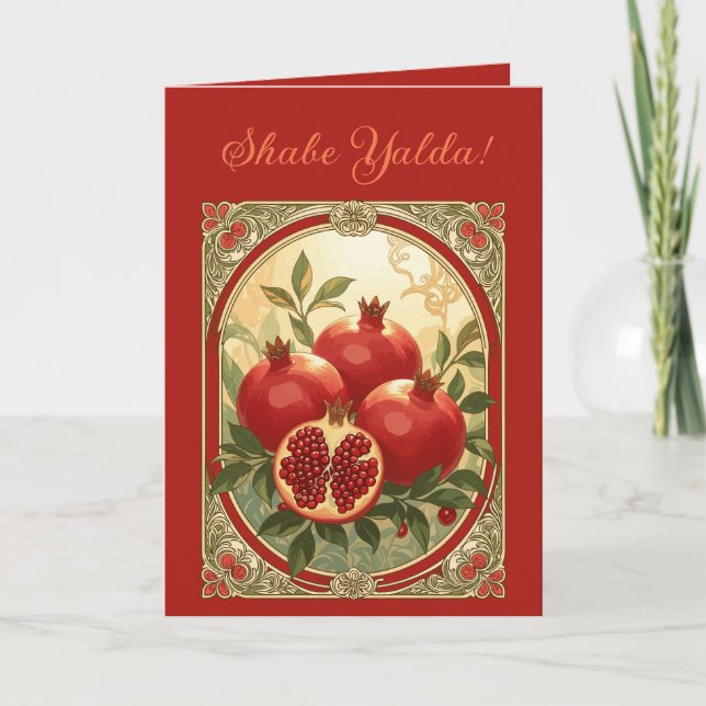 Yalda Granatapfel Chelle Nacht Früchte Karte (Vorderseite)
